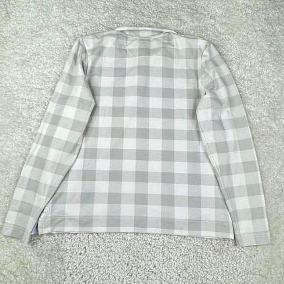 Southern Tide Waylon Gingham Long Sleeve Pullover Glacier Grey - Picture 4 of 11